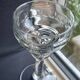 6 old blown and cut bistro glasses