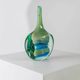 Vintage glass vase MDINA "Lollipop" - blue and green tones, by Michael Harris, 1970s