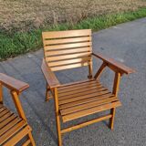 Set of 4 vintage folding armchairs