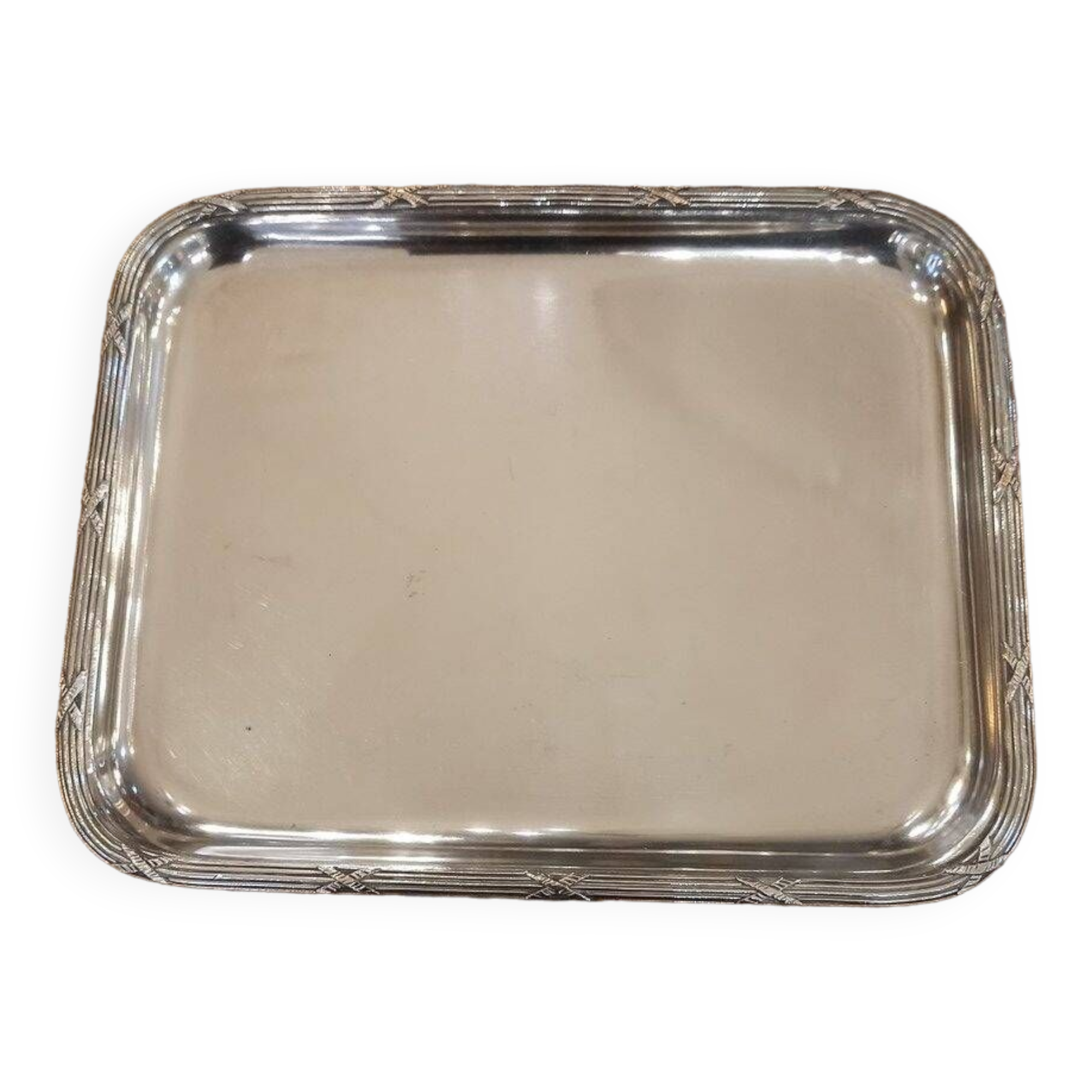 Small silver metal tray