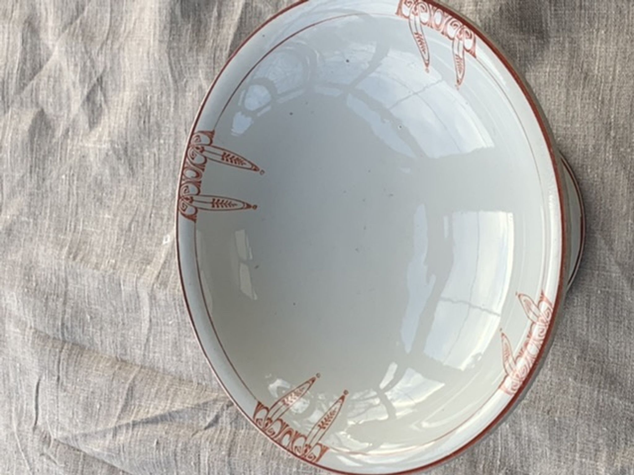Coupe à fruits compotier en porcelaine blanche art déco