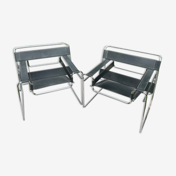 Pair of armchairs Wassily B3 by Marcel Breuer