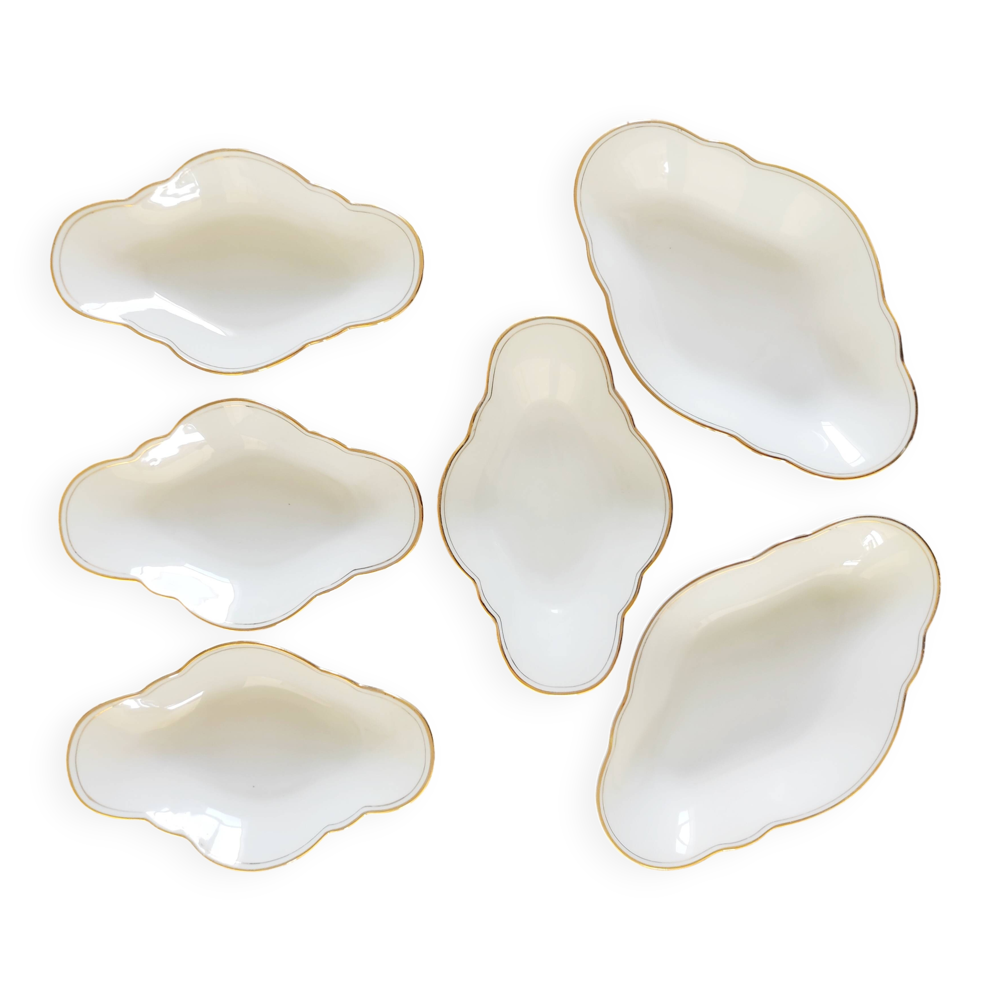 6 small German porcelain dishes