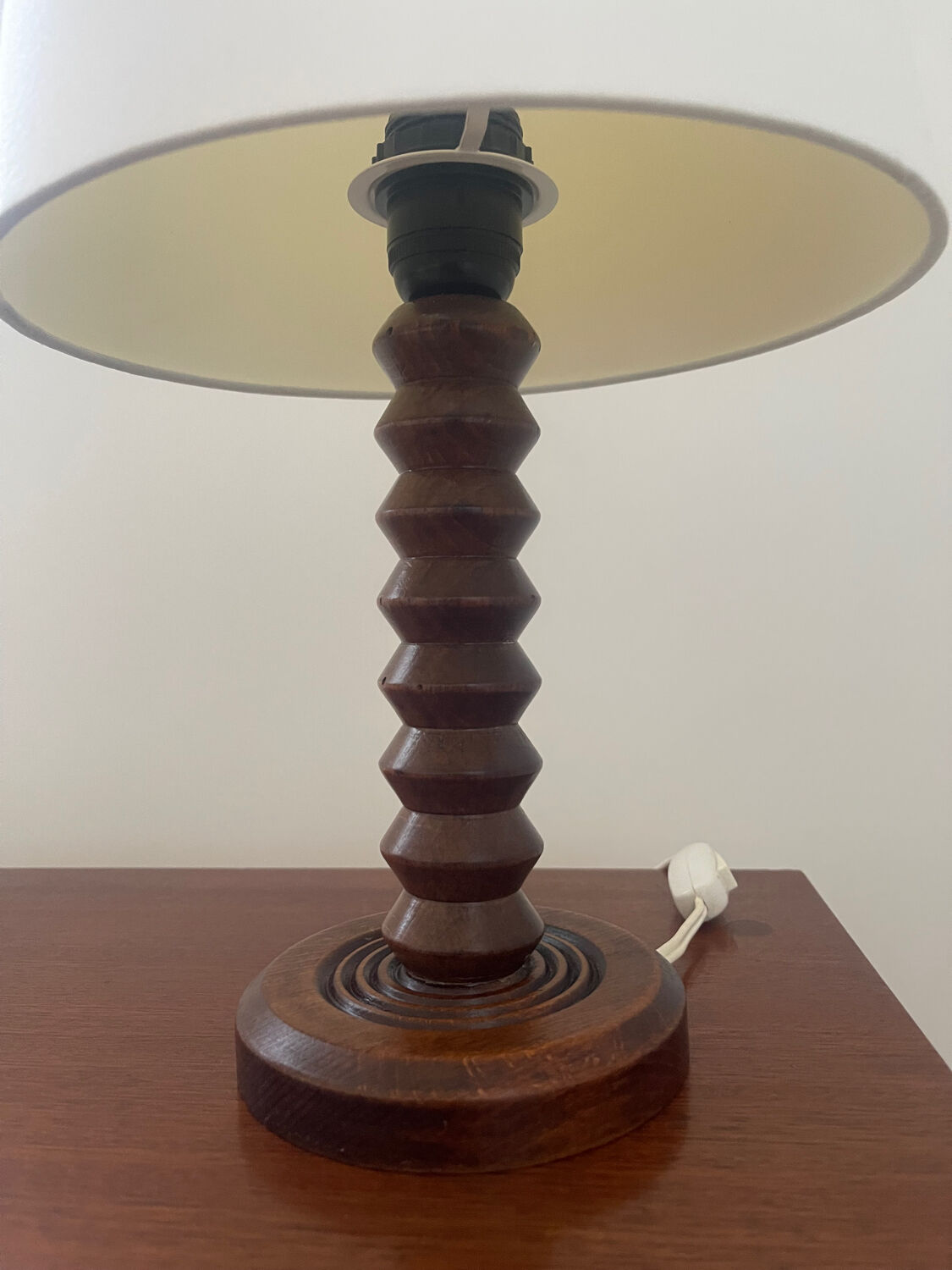 Modernist turned wooden lamp