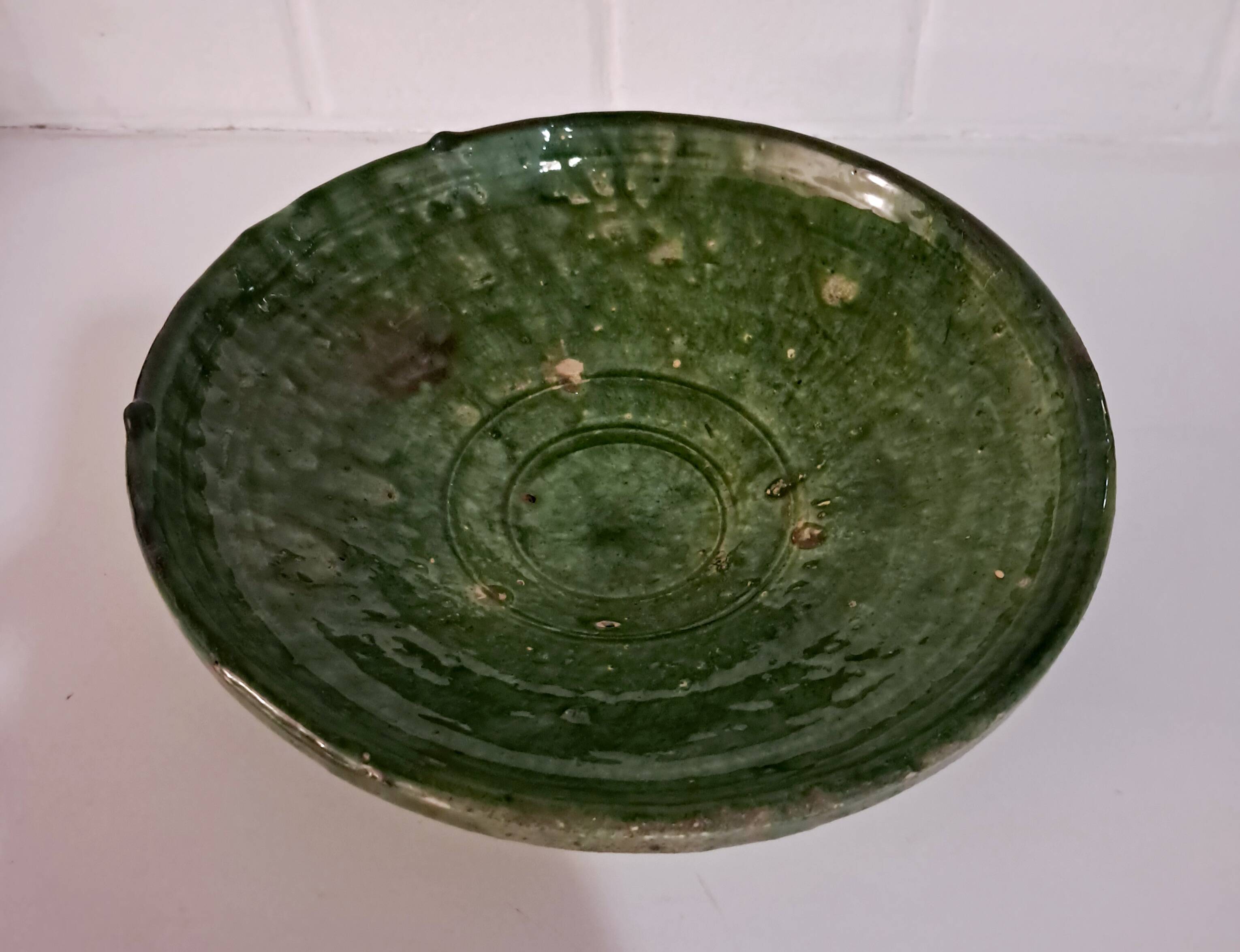 Green ceramic dish from Tamegrout