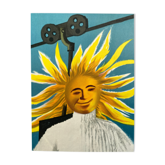 Vintage Poster "Join the sun on a ski run in France" 50's