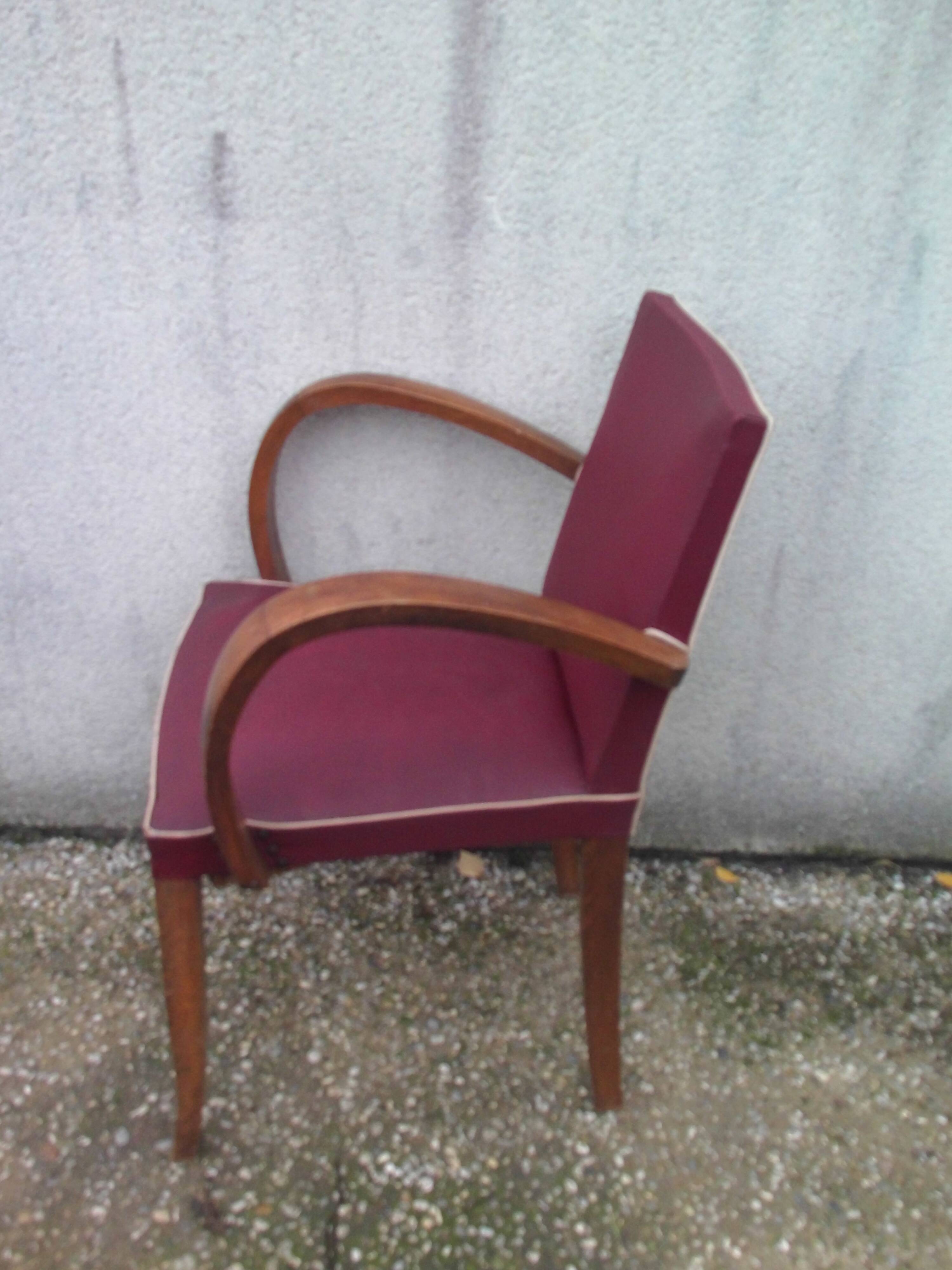 Bridge chair in red skai