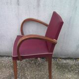 Bridge chair in red skai