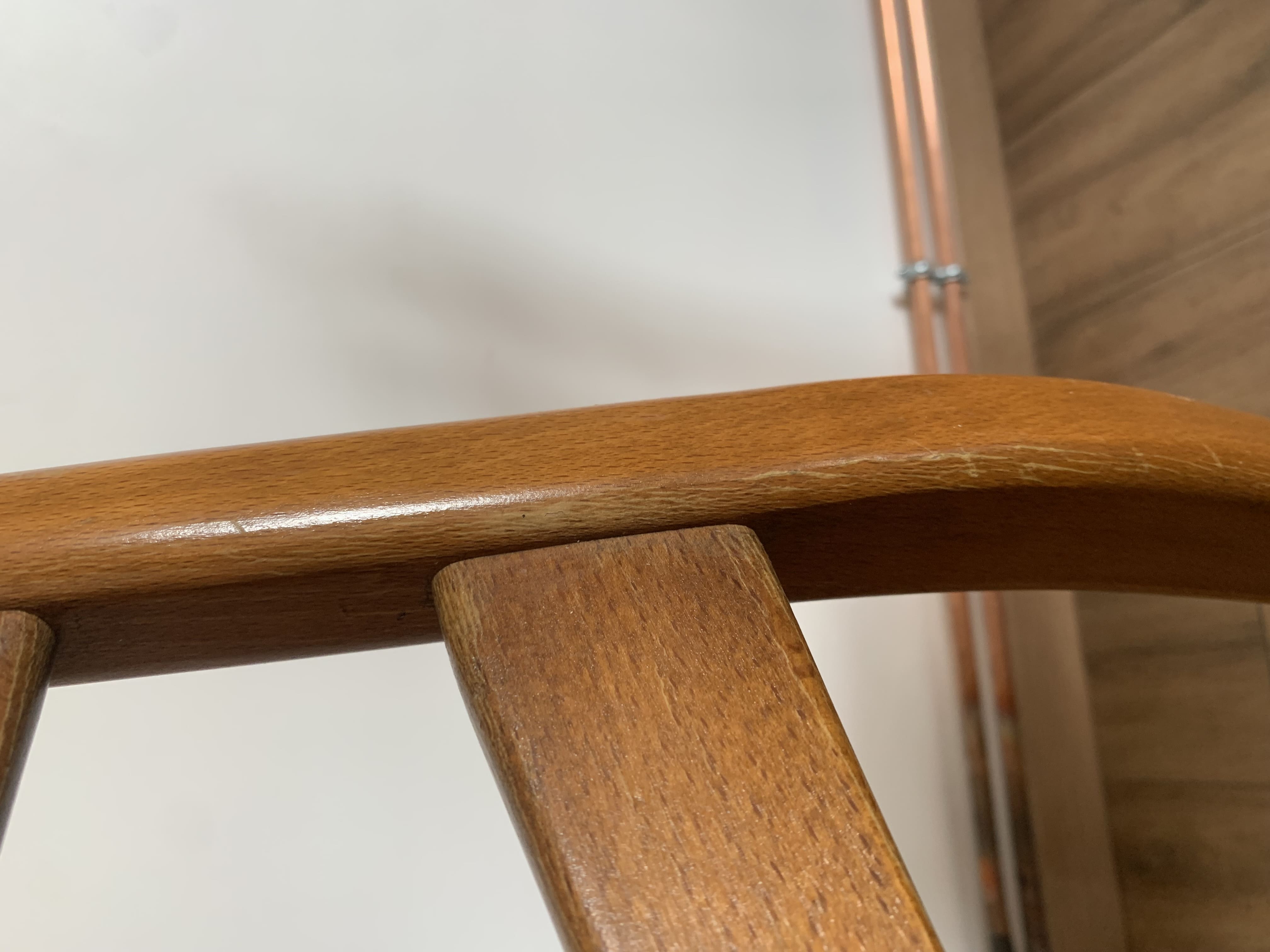 Series of 4 wooden & imitation leather chairs