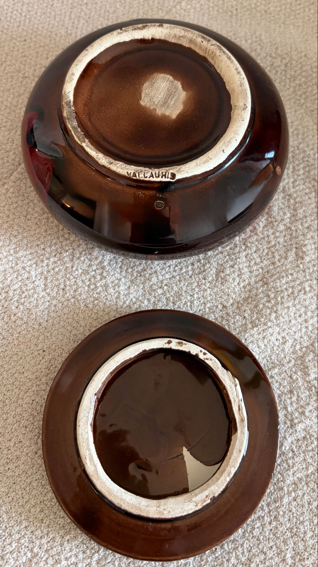 Authentic Mid-Century Vallauris Ceramic Lidded Bonbonnière – 60’s/70’s