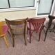 set of 6 mismatched vintage wooden bistro chairs