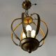 Chandelier, antique gold metal suspension.