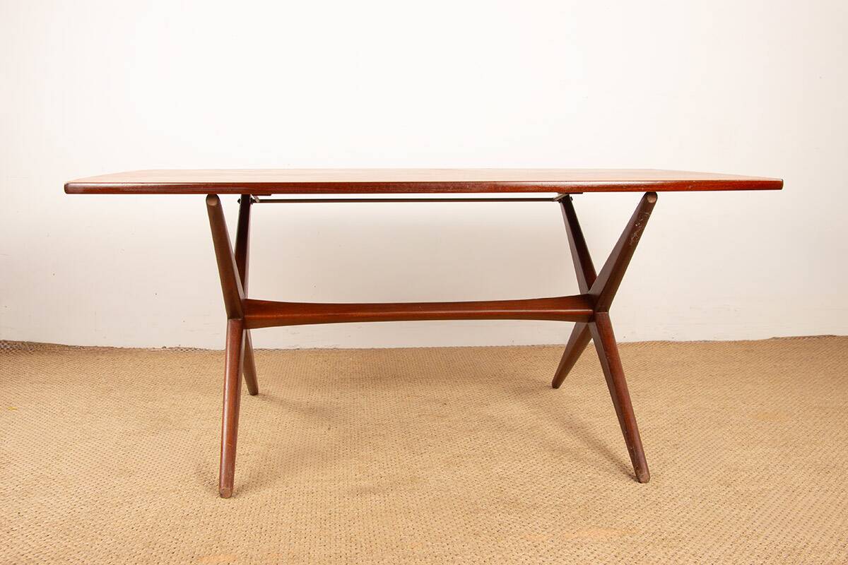 Vintage Danish high and low teak table 1960.