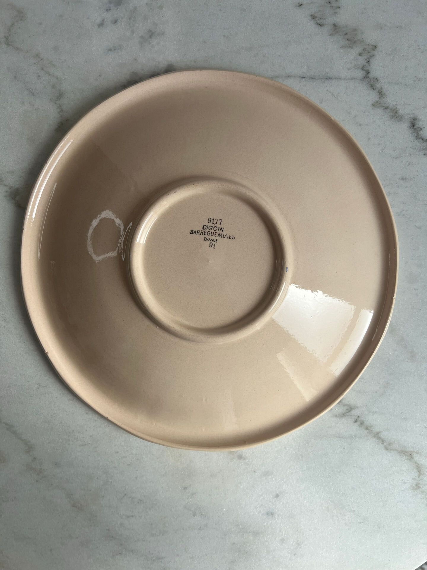 Hand-painted Digoin Sarreguemines salad bowl