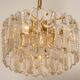 Superb brass lamp with crystal glass, Palazzo, Kalmar, Austria, 1970.