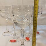 Set of 6 wine glasses and carafe in Lorraine Crystal - Gérard Model