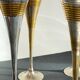 6 Vintage Silver-Plated Brass Champagne Flutes
