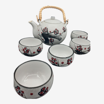 Teapot and 5 cups inspired by Japan