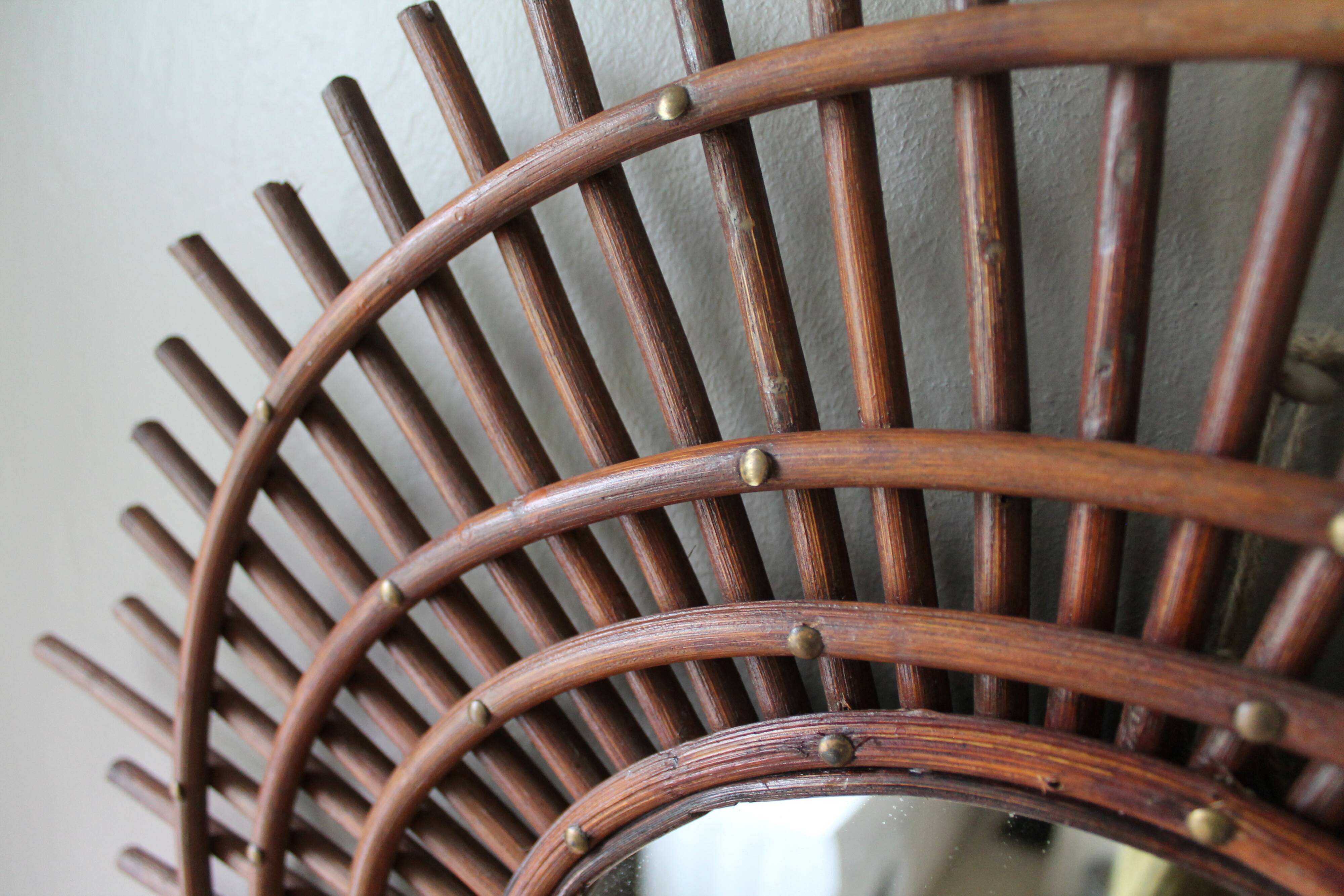 Vintage rattan mirror 'ortf'