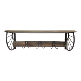 Coat rack with iron and wood hat rack