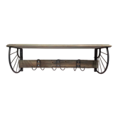 Coat rack with iron and wood hat rack