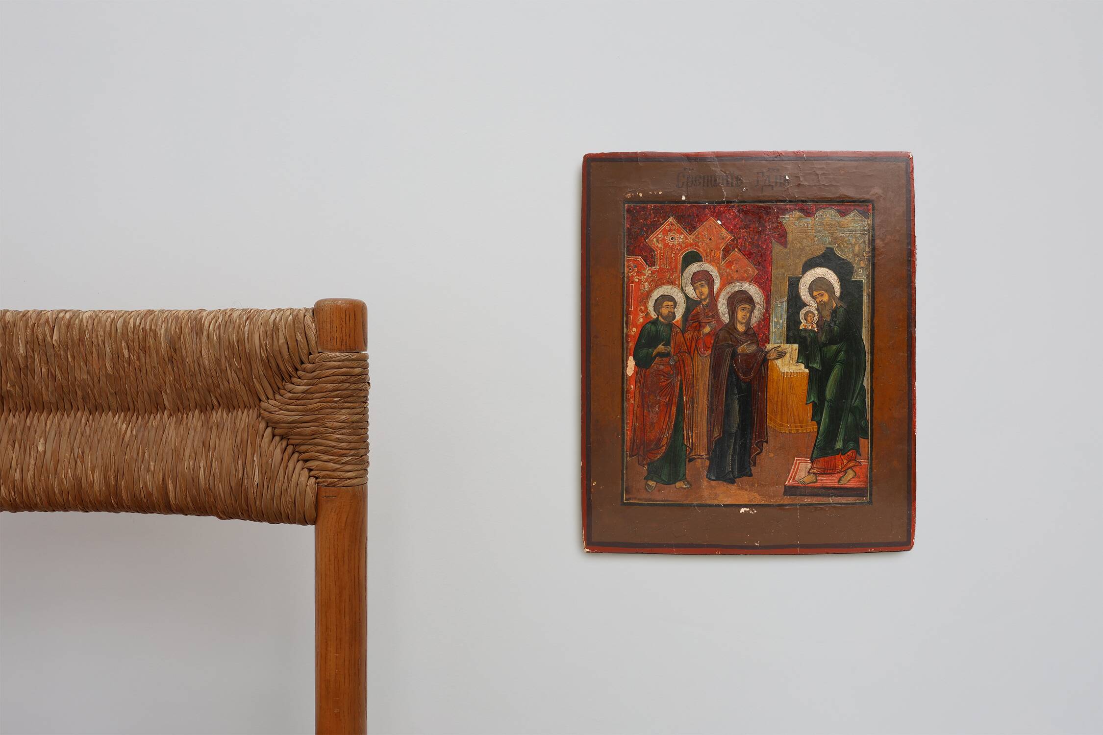 Russian wood panel Icon of the Presentation of Our Lord, 19th Century