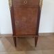 pretty Louis XVI Style bedside cabinet - 1 drawer - 1 Elm Burl marble tray door