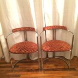 Lot of 2 chairs chrome tube from the 70s