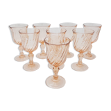 Set of 8 pink glasses