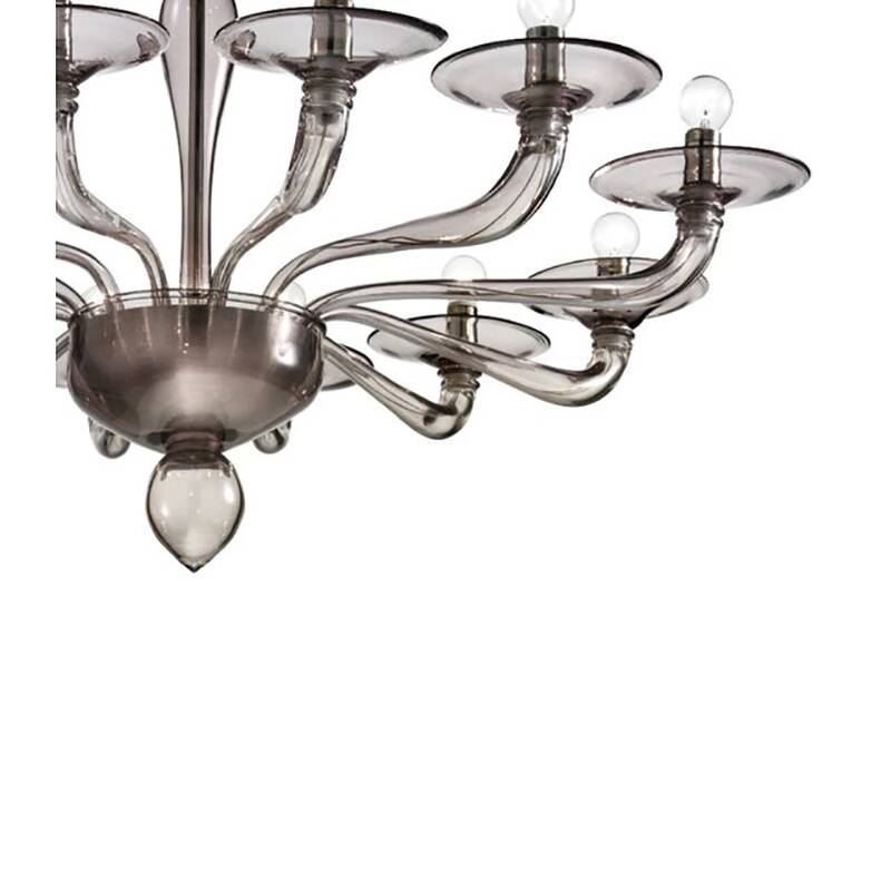 Contemporary Smoked Glass Chandelier