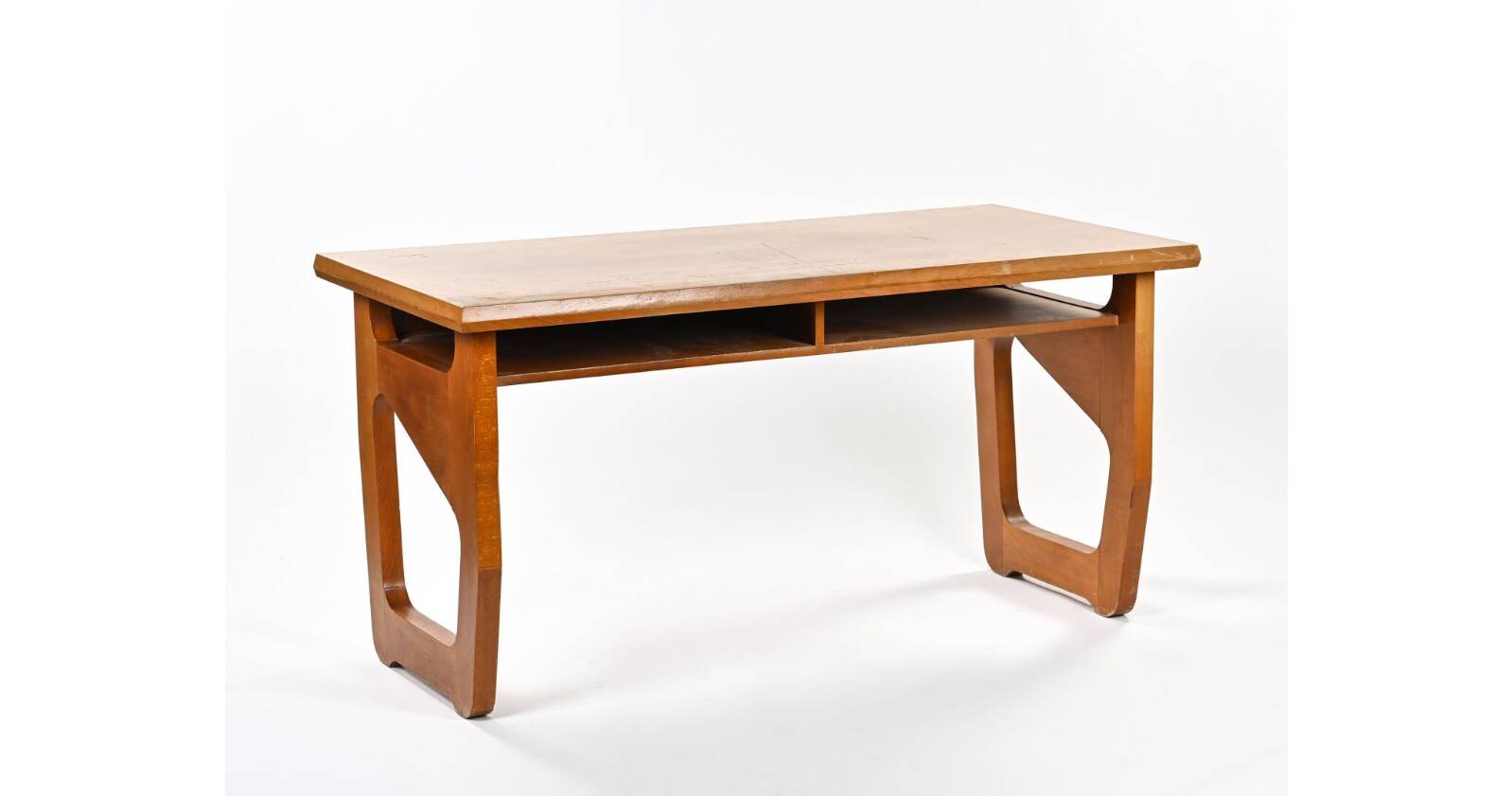 Desk with two openwork cheeks on the sides design 1980