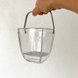 Strömbergshyttan vintage glass and stainless steel ice bucket