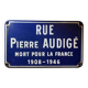 Plaque de rue en tôle émaillé