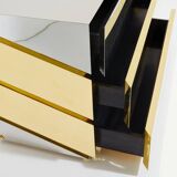 Commode chrome laiton 1972 Gabriella Crespi modèle Mr Mme