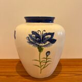 Vase terre cuite, bleuet