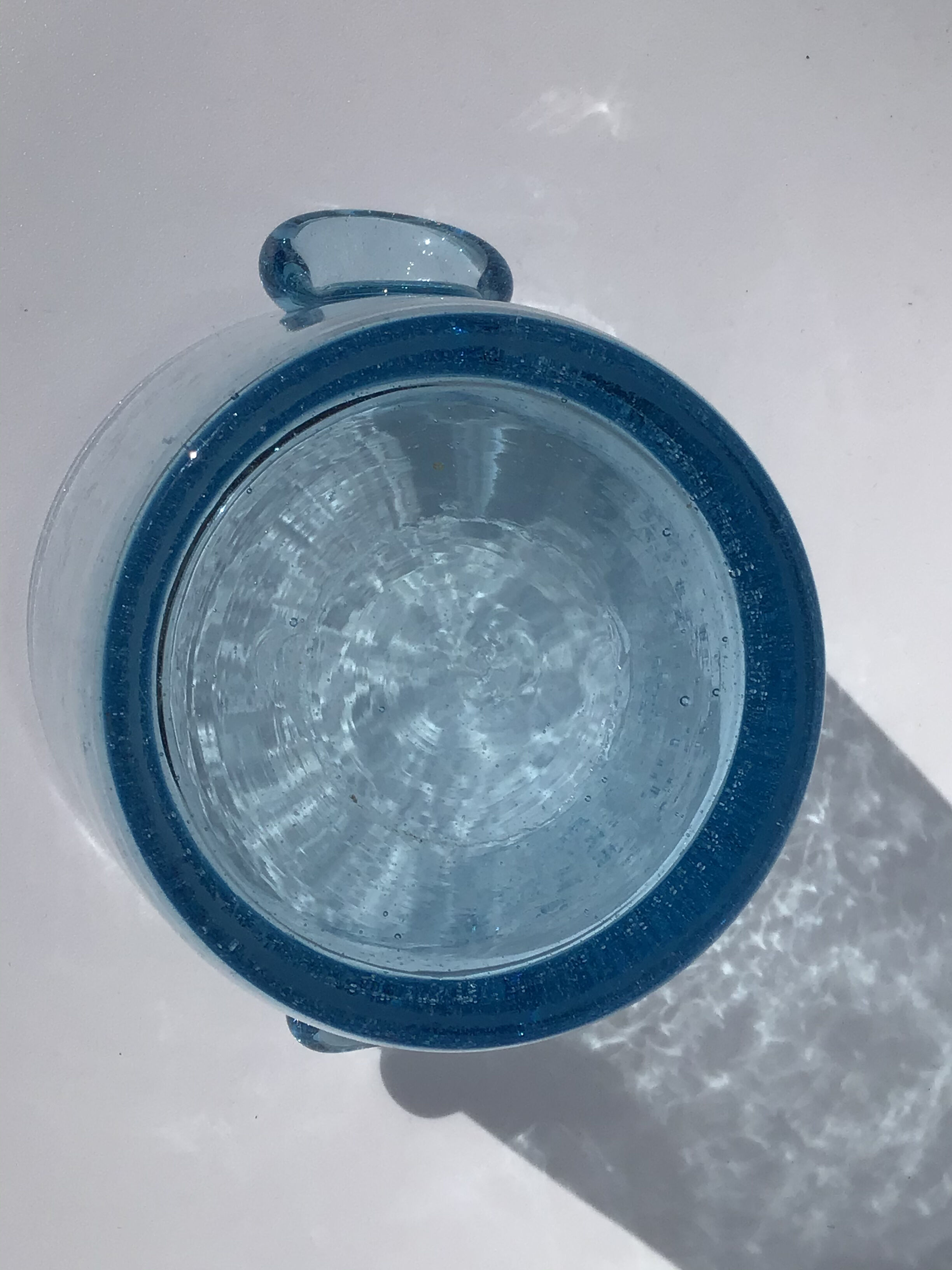 Biot blue bubble glass ice bucket