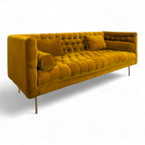 Canapé en velours couleur safran