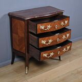 Small marquetry chest of drawers, Louis XV style – mid 19th century