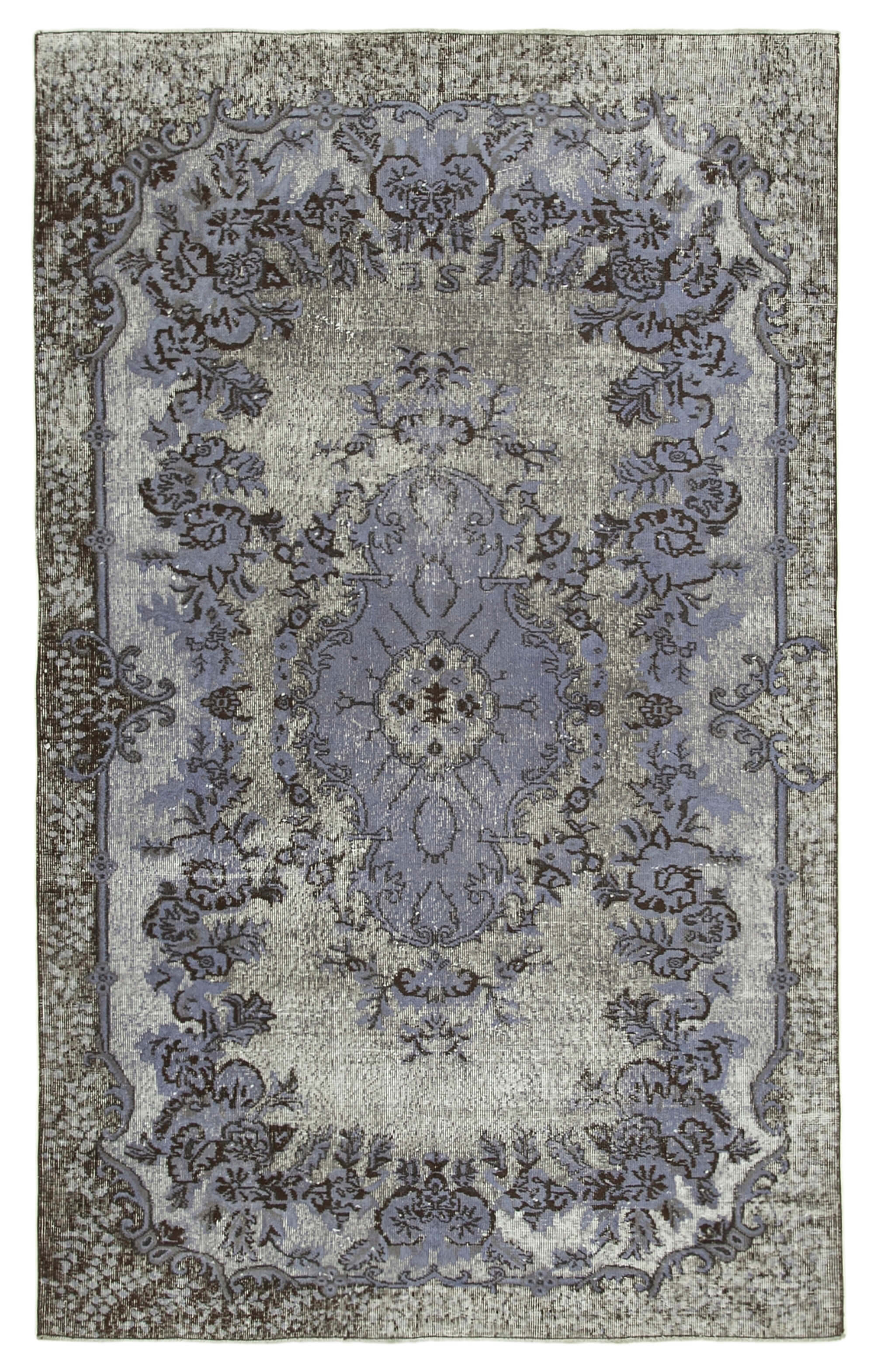 Hand-Knotted Bohemian Turkish 1970s 168 cm x 274 cm Grey Carpet