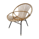 Fauteuil en rotin par Dirk van Sliedregt Rohe Noordwolde 1960 aux Pays-Bas