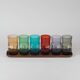 Mid-century rainbow glass set: 6 Finnish style glasses, by Kaj Franck & Lasi.