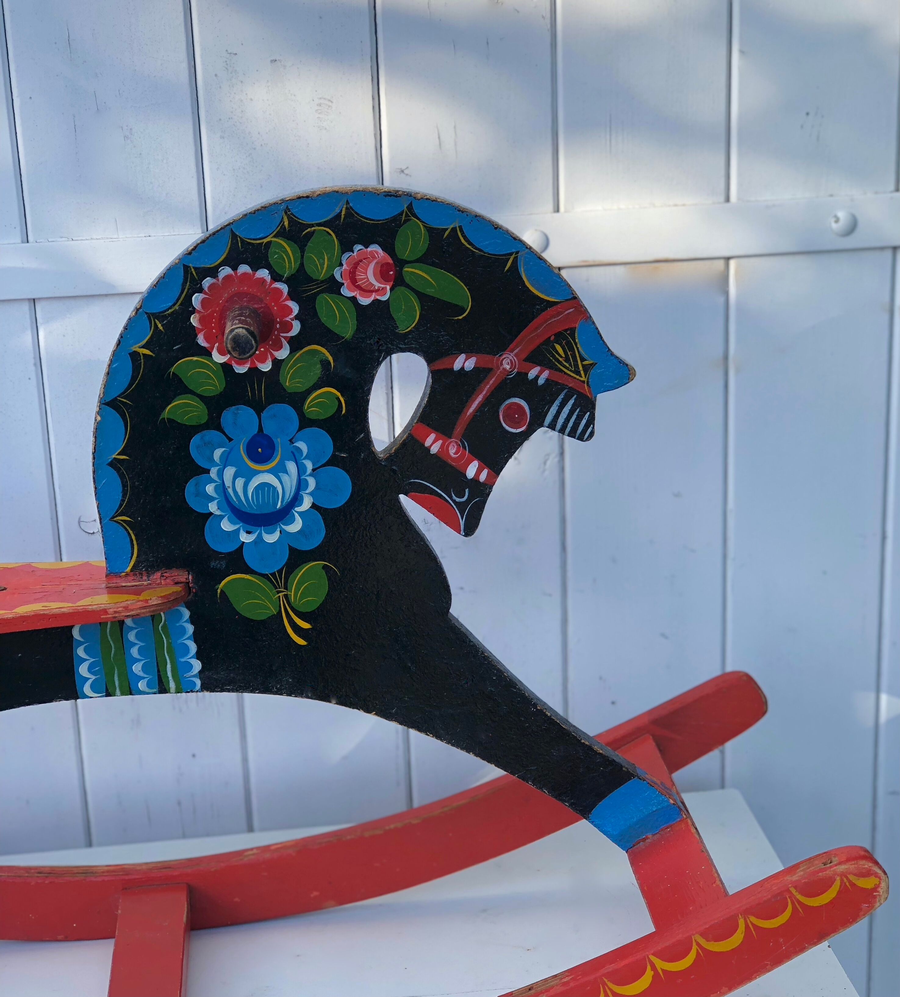 Wooden rocking horse