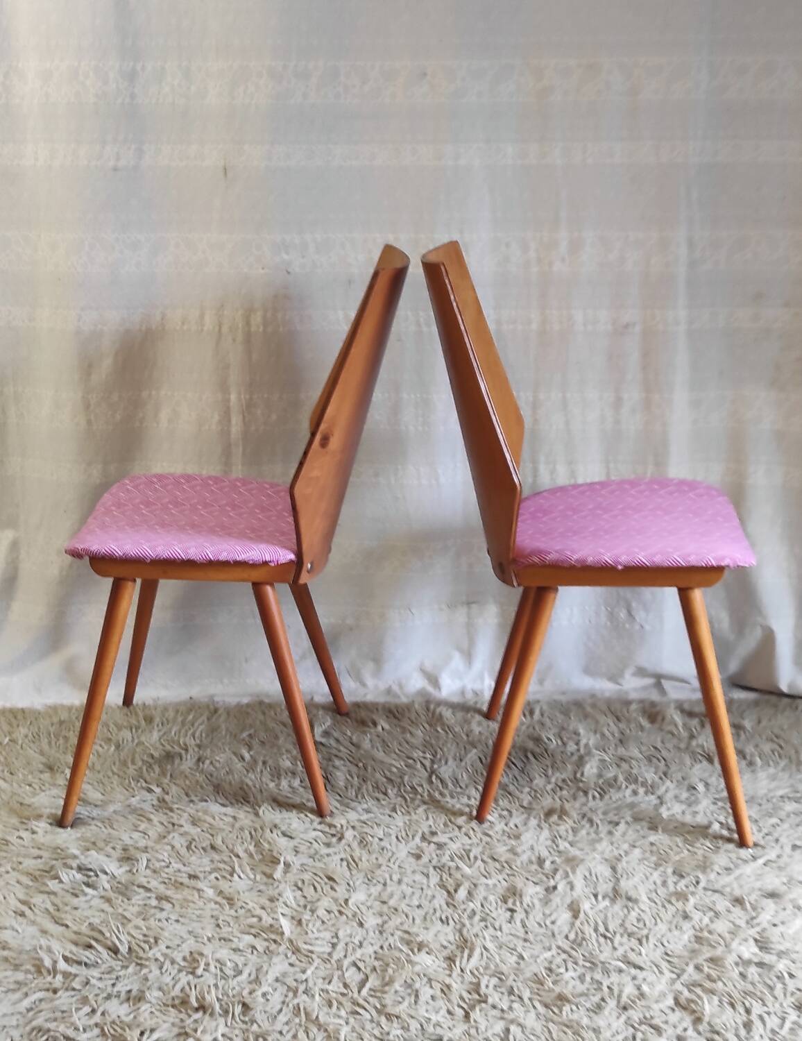 Duo of wooden chairs by Baumann - 60s/70s