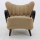 1940s Restored  Wing Armchair in Boucle Fabric ,Czechoslovakia