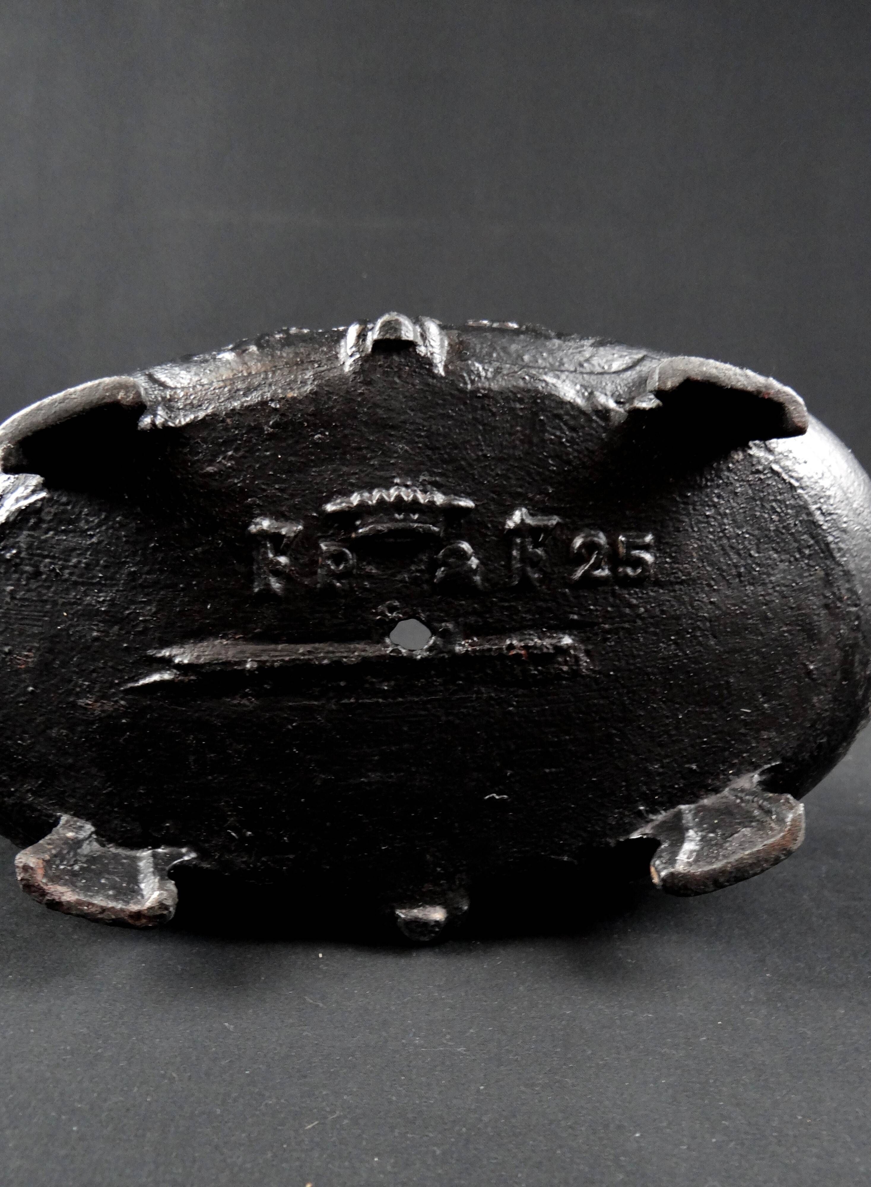 Antique black cast iron planter from the Art Nouveau period, late 19th century