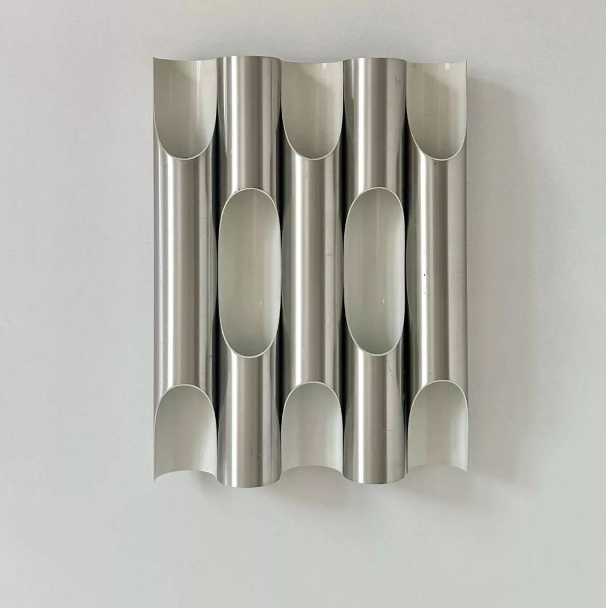 Applique vintage "Fuga XL", métal brossé, Raak Pays Bas 1970