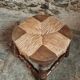 Vintage beechwood stool with straw seat – France, 1950s