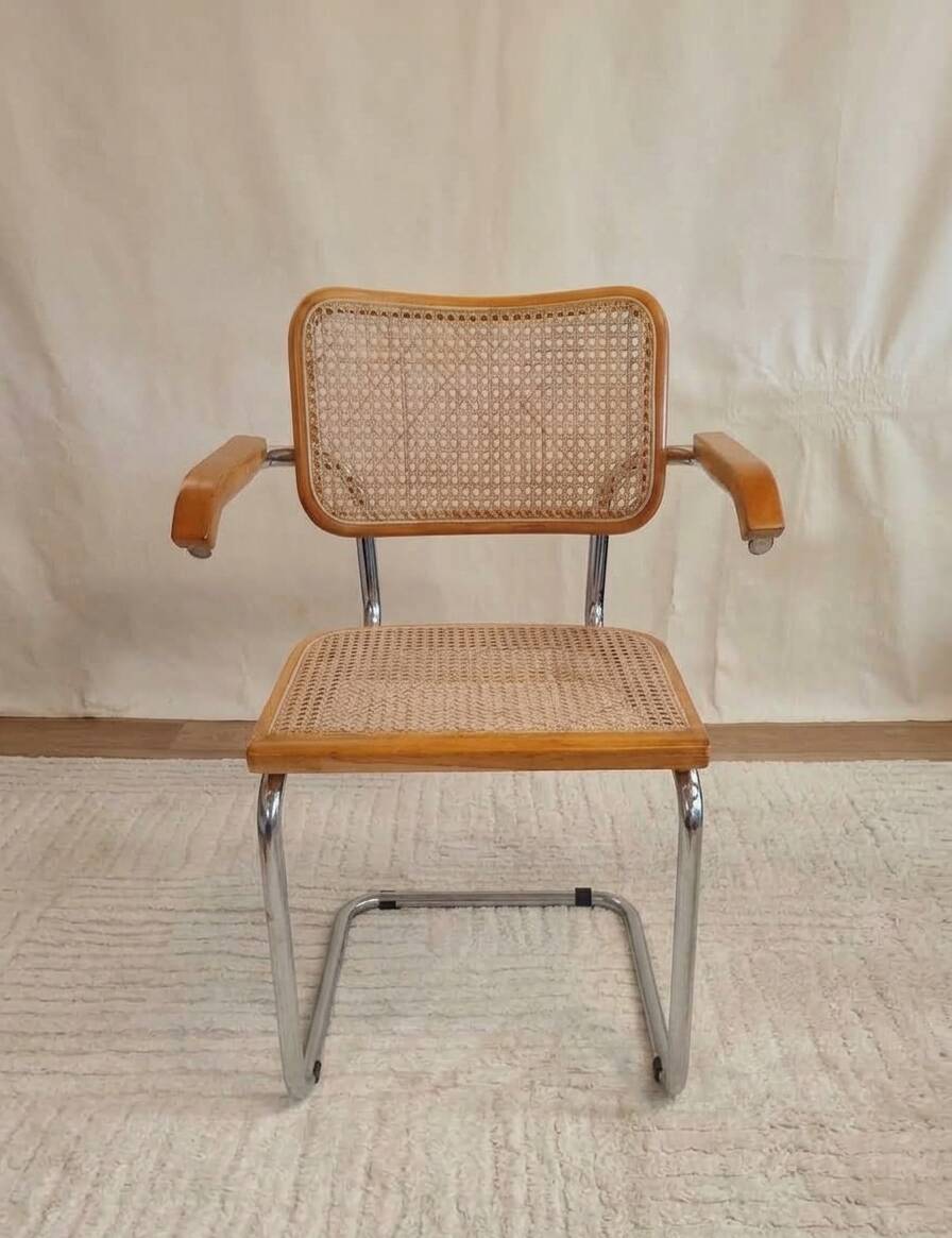 Chaise Cesca B64 de Marcel Breuer estampillée, Italie
