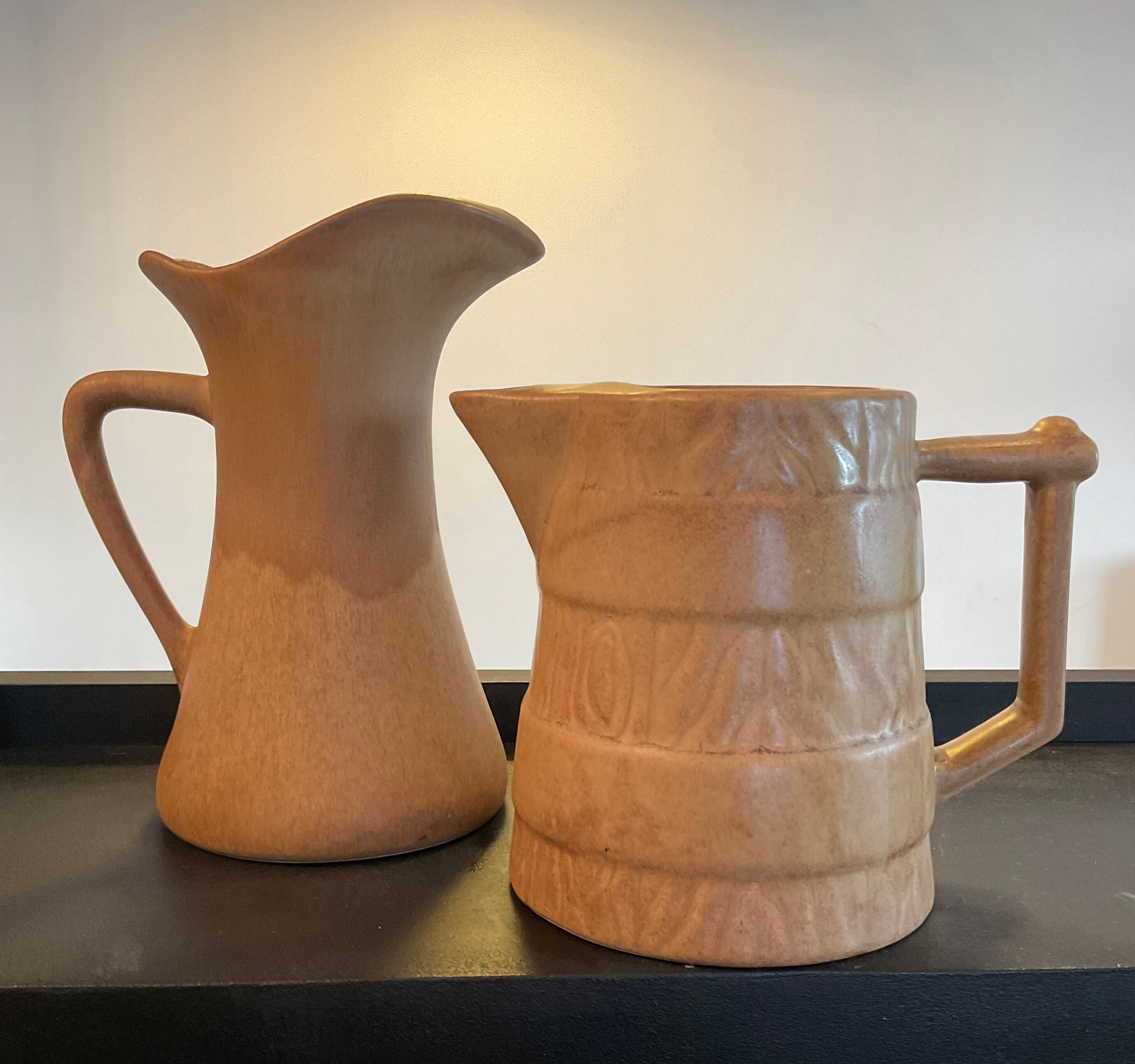Vintage stoneware jug duo