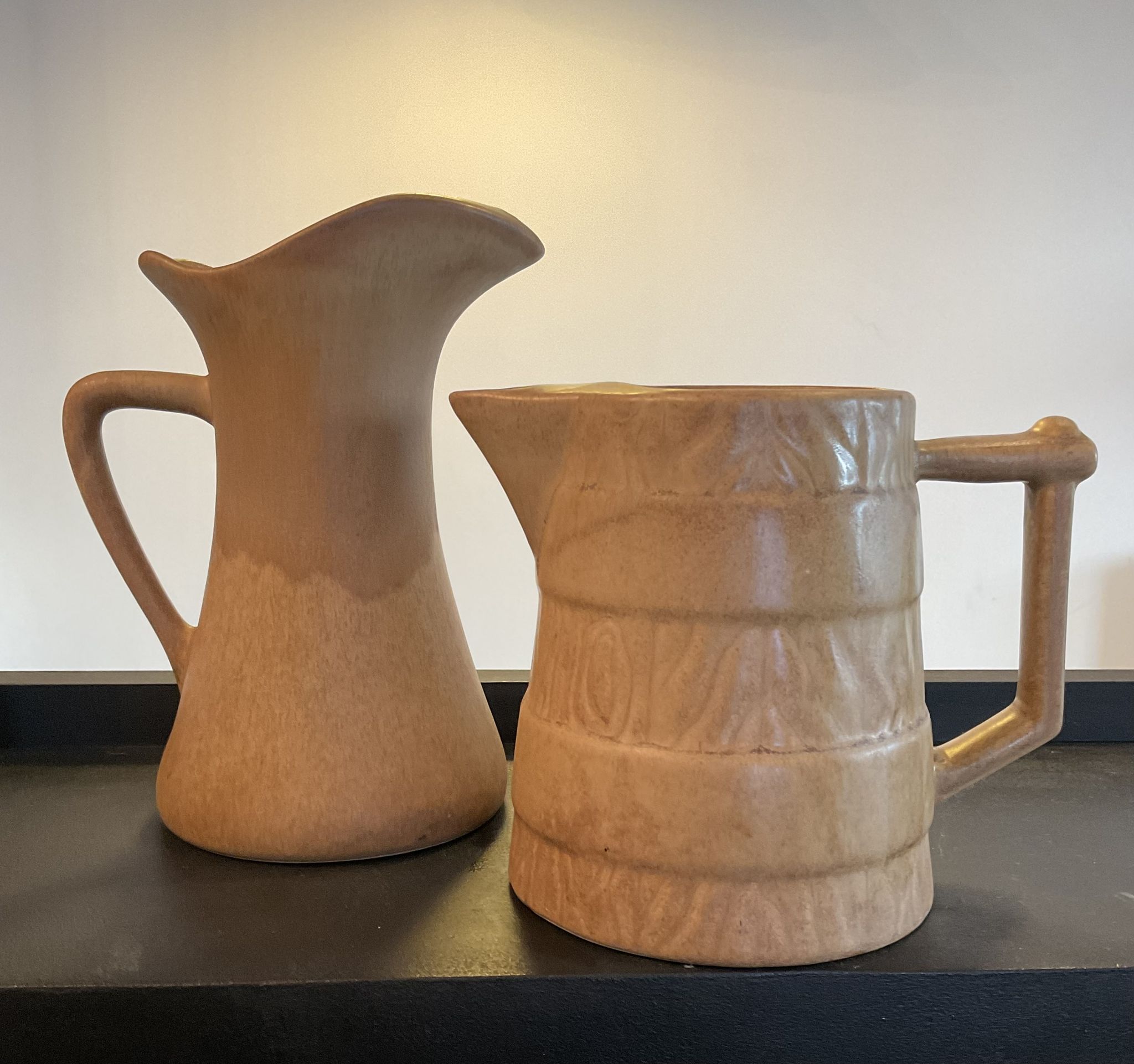 Vintage stoneware jug duo
